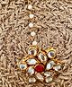 Kalacaree Floral Designed & Rhinestones Embellished Mang Teeka - Golden