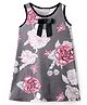 CrayonFlakes Sleeveless Floral Printed & Bow Applique Detailed Dress - Grey