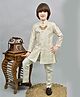 Ahhaaaa Silk Sequins Embellished Abstract Designed Sherwani With Pant & Necklace Set - Cream