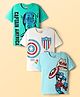 Pine Kids Marvel Single Jersey Knit Half Sleeve T-Shirt with Avengers Graphics Pack of 3 - Light Green Light Blue & White