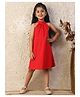 Mini & Ming Cotton Sleeveless Solid Dress - Red