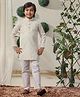 P-MARK Cotton Full Sleeves Sequins Embellished Thread Work Detailed Kurta Pyjama Set - White