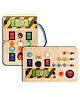 Clapstore Toys Busy Board Spark Switch & Toggle Play Combo, LED Sensory Montessori Toys for Kids (V1/V6)