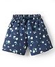Pine Kids Looper Knit Mid Thigh Shorts With Floral Print - Navy Blue