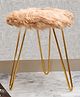 The Procure Store Comfortable and Soft Texture Round Fur Stool -Beige