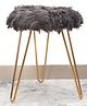 The Procure Store Comfortable and Soft Texture Round Fur Stool - Black