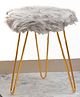 The Procure Store Comfortable and Soft Texture Round Fur Stool - Grey