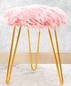 The Procure Store Comfortable and Soft Texture Round Fur Stool - Pink