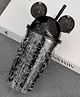 The Procure Store Mouse Design Double Layer Transparent Sipper With Straw Black - 500 ml