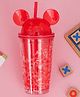 The Procure Store Mouse Design Double Layer Transparent Sipper With Straw Red - 500 ml