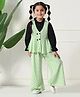 Bella Moda Cotton Full Sleeves Checked Printed Top & Coordinating Pant Set - Green