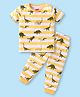 Babyhug Cotton Knit Half Sleeves Co-ords Night Suit with Dino Print - Yellow