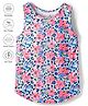 Pine Active Knit Sleeveless Tank T-Shirt with Floral Print - Light Blue