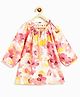 Campana Rayon Three Fourth Sleeves Floral Printed Top - Pink & Yellow