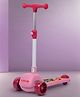 LuvLap Elegant Toddler 3-Wheel Kick Scooter with LED Lights, Stable Wide Deck, Adjustable Height & Easy-Grip Handlebars, Outdoor Fun Gear for Kids 3-10 Years  Pink