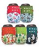 LuvLap Reusable Baby Cloth Diapers Combo Pack of 5 - Multicolor