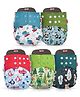 LuvLap Reusable Baby Cloth Diapers Combo Pack of 5 - Multicolor
