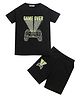 ZIP ZAP ZOOP Cotton Half Sleeves Game Over Text Printed Tee With Coordinating Shorts Set - Black