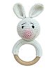HAPPY THREADS Cuddly Bunnies Ring  Rattles - Handmade Crochet Baby Toys