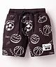Evimo Looper Knee Length Shorts With Football Print - Burgandy