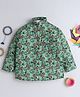 BAATCHEET Cotton Full Sleeves Warli Printed Kurta Style Shirt - Green