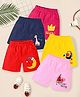KUCHIPOO Cotton Blend Pack Of 5 Bird & Giraffe Printed Shorts - Yellow, Magenta Red Blue & Pink