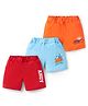 Doodle Poodle 100% Cotton Knit Knee Length Shorts with Sea Life Theme Print Pack of 3 -  Orange Blue & Red