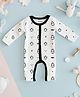Kidbea 100% Organic Cotton Full Sleeves  Penguin Printed Romper - Black