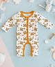Kidbea 100% Organic Cotton Full Sleeves Baby Tiger Printed Romper - Yellow