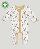 Kidbea 100% Organic Cotton Full Sleeves Giraffe Printed Romper -Brown