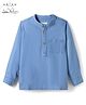Arias 100% Cotton Woven Full Sleeves Denim Shirt with Nature Print - Light Blue