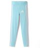 Adidas Kids Cotton Knit Full Length Tights with Tape Detailing - Aqua Blue