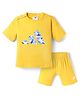 ADIDAS KIDS Cotton Knit Dino Printed T-Shirt & Bottomwear - Yellow