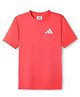 Adidas Kids Knit Half Sleeves T-Shirt with Brand Logo Print - Red