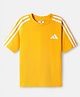 Adidas Kids Cotton Knit Half Sleeves T-Shirt With Tape Detailing - Yellow