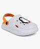 Superminis Penguin Applique Detailed Perforated Clogs - Grey & Orange
