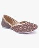 Superminis Floral Designed & Rhinestones Embellished Mojaris - Zinc