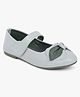 Superminis Bow Applique Detailed Mary Jane Ballerinas With Velcro Closure - Green