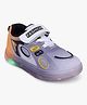 Superminis Abstract Designed Striped LED Sneakers With Velcro Closure - Yellow