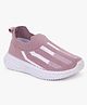 Superminis Mesh Detailed Striped Slip On Shoes - Peach