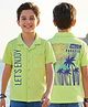 Pine Kids Cotton Knit Half Sleeves Shirt with Beach Theme Print - Light Green