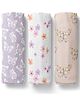Haus & Kinder Organic Cotton Muslin Swaddle Cloth- Pack of 3,  Papillon Paradise