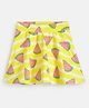 Plan B Cotton Elastane Watermelon Printed Skater Skirt With Inner Shorts - Multi Colour