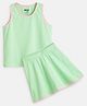 Plan B Cotton Sleeveless Solid Tank Top With Coordinating Skater Skirt Set - Green