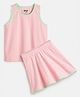 Plan B Cotton Sleeveless Solid Tank Top With Coordinating Skater Skirt Set - Pink