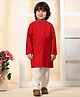 Muffin Shuffin  Silk Full Sleeves Lace Detailed Kurta Pyjama Set - Rani Pink