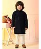 Muffin Shuffin Rayon Full Sleeves Triangles Embroidered Sequins Embellished Kurta Pyjama Set - Navy Blue