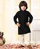Muffin Shuffin Rayon Full Sleeves Geometric Embroidered Sequins Embellished Kurta Pyjama Set - Black