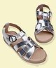 Toothless Foil Gladiator Style Sandals - Silver