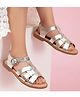 Toothless Foil Gladiator Style Sandals - Silver